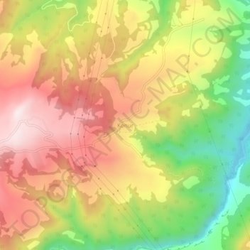 Konur topographic map, elevation, terrain