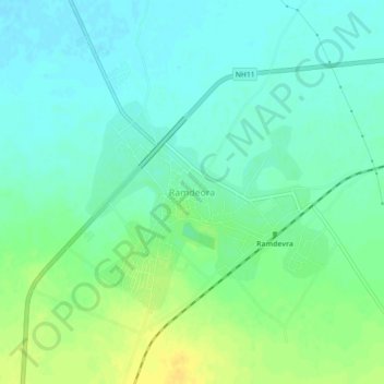 Ramdeora topographic map, elevation, terrain