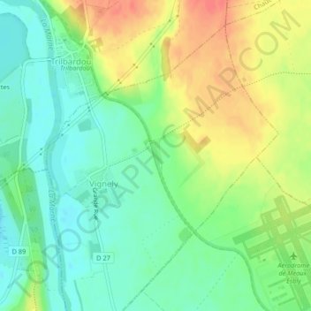 Écluse de Vignely topographic map, elevation, terrain