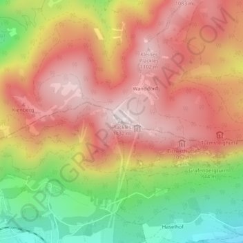 Plackles topographic map, elevation, terrain