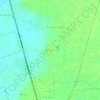 Mirzapur topographic map, elevation, terrain