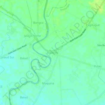 Balabag topographic map, elevation, terrain