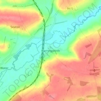 Harringworth topographic map, elevation, terrain