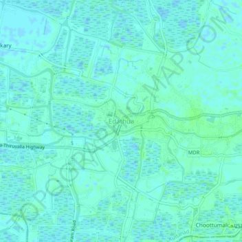 Edathua topographic map, elevation, terrain