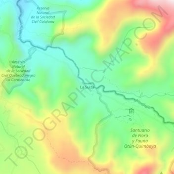 La Suiza topographic map, elevation, terrain