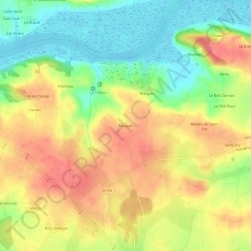 Baragan topographic map, elevation, terrain