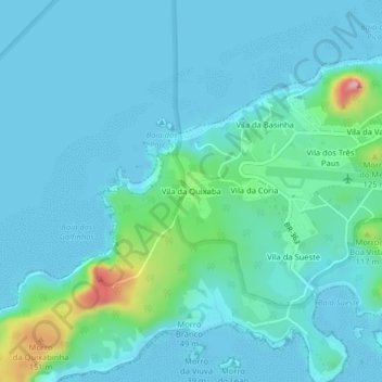 Vila da Quixaba topographic map, elevation, terrain