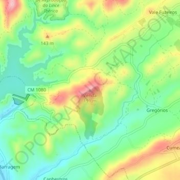 Venda topographic map, elevation, terrain