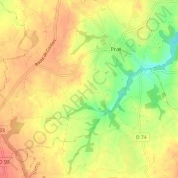 Bazil topographic map, elevation, terrain