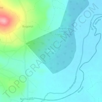 Luzira topographic map, elevation, terrain