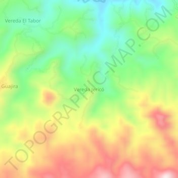 Vereda Jericó topographic map, elevation, terrain
