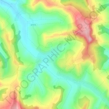 Burzuc topographic map, elevation, terrain
