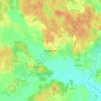 Skepptuna topographic map, elevation, terrain