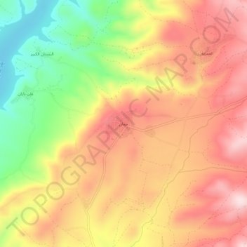 Jiman topographic map, elevation, terrain