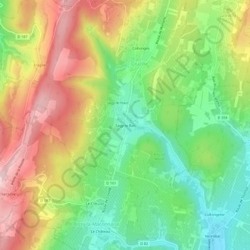Sagy-le-Bas topographic map, elevation, terrain