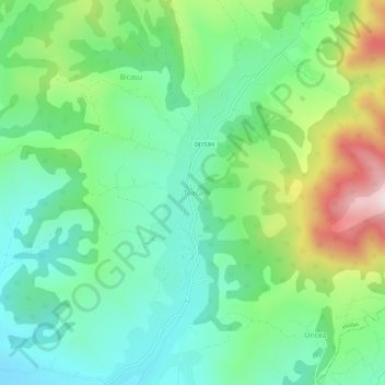 Toaca topographic map, elevation, terrain
