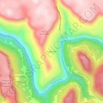 Santa Cruz topographic map, elevation, terrain