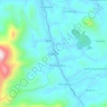 Uggoda topographic map, elevation, terrain