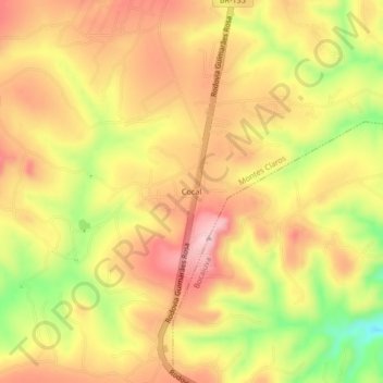 Cocal topographic map, elevation, terrain