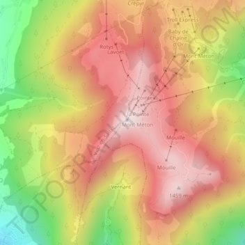 Pointe des Brasses topographic map, elevation, terrain