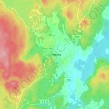 Ramsberg topographic map, elevation, terrain