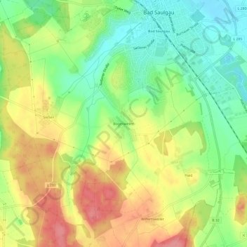 Bogenweiler topographic map, elevation, terrain