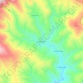 Roda Cimeira topographic map, elevation, terrain