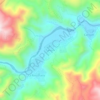 Tipuani topographic map, elevation, terrain