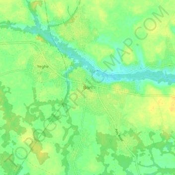 Bori topographic map, elevation, terrain