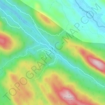 Kudawa topographic map, elevation, terrain