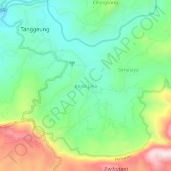 Kerta Jaya topographic map, elevation, terrain
