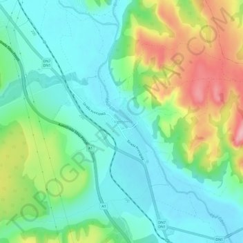 Veștem topographic map, elevation, terrain