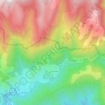 Le Travers topographic map, elevation, terrain