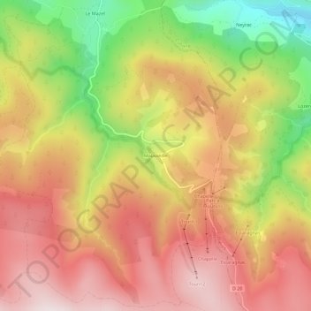 Malavieille topographic map, elevation, terrain
