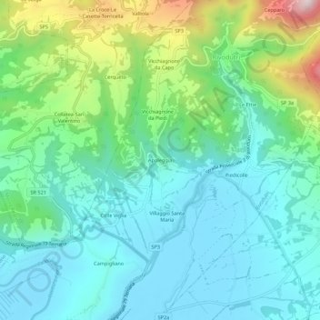 Apoleggia topographic map, elevation, terrain