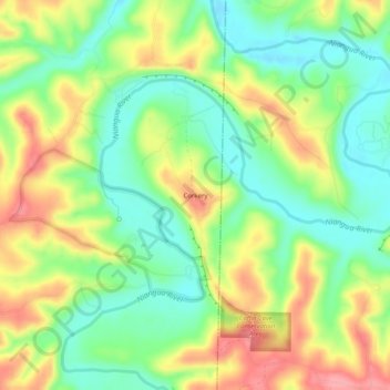 Corkery topographic map, elevation, terrain