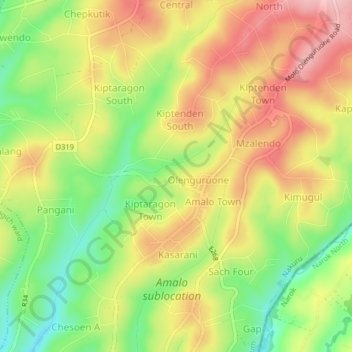 Grass Land topographic map, elevation, terrain