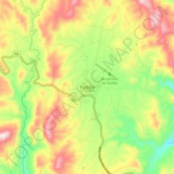 Padilla topographic map, elevation, terrain