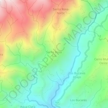 Santa Rosa Sur topographic map, elevation, terrain