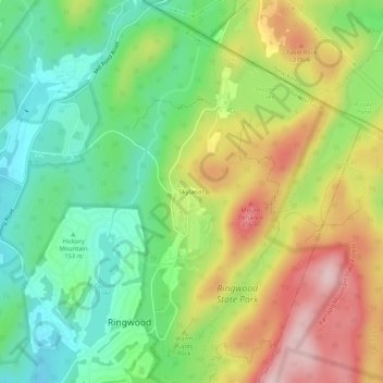 Skylands topographic map, elevation, terrain