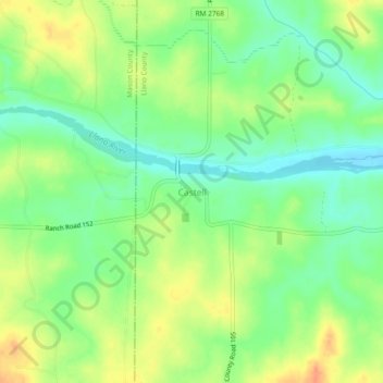 Castell topographic map, elevation, terrain