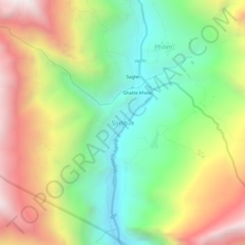 Sirdibas topographic map, elevation, terrain