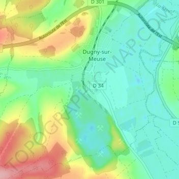 Cité Sainte Barbe topographic map, elevation, terrain