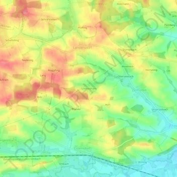 Schmiedham topographic map, elevation, terrain