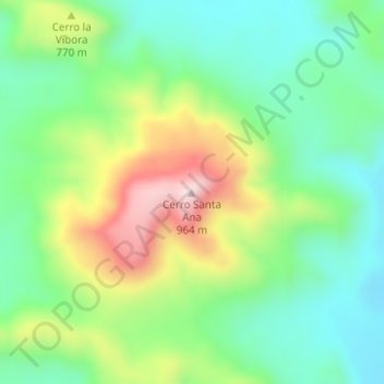 Cerro Santa Ana topographic map, elevation, terrain