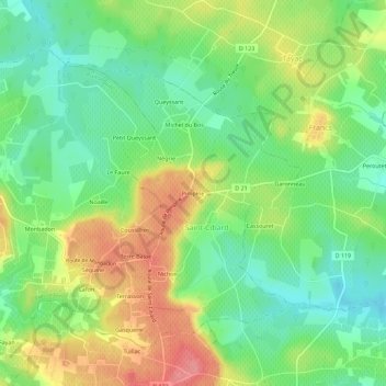 Pimpine topographic map, elevation, terrain