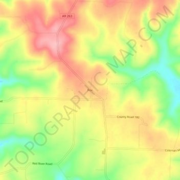 Fox topographic map, elevation, terrain