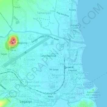 Gogon topographic map, elevation, terrain