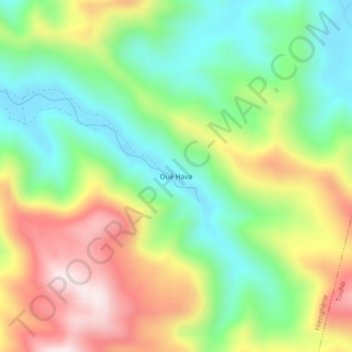 Oué Hava topographic map, elevation, terrain