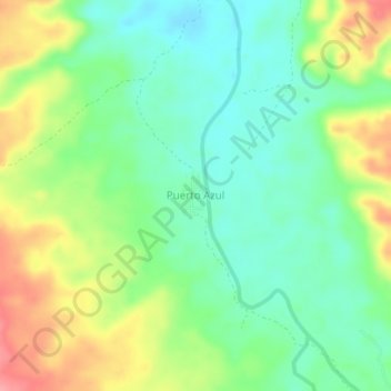 Puerto Azul topographic map, elevation, terrain